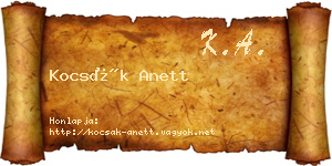 Kocsák Anett névjegykártya